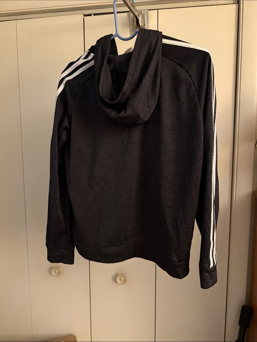 adidas Black Hoodie with White Three-Stripes - Picture 4 of 4